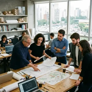 equipe de incorporacao definindo posicionamento de produto imobiliario e tipologias
